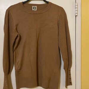 Anne Klein Brown Crew Neck Sweater